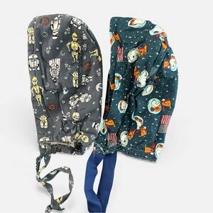 Scrub Caps - Set of 2 Space themed caps with extra lining